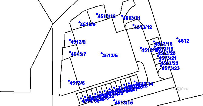 Parcela st. 4513/5 v KÚ Královo Pole, Katastrální mapa