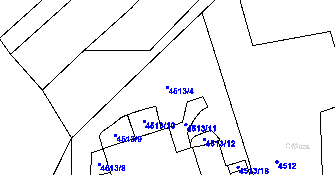 Parcela st. 4513/4 v KÚ Královo Pole, Katastrální mapa