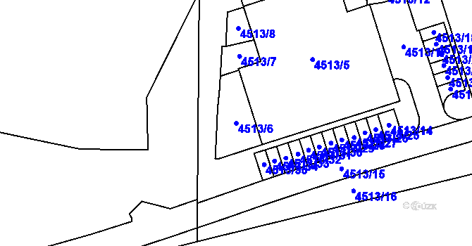 Parcela st. 4513/6 v KÚ Královo Pole, Katastrální mapa