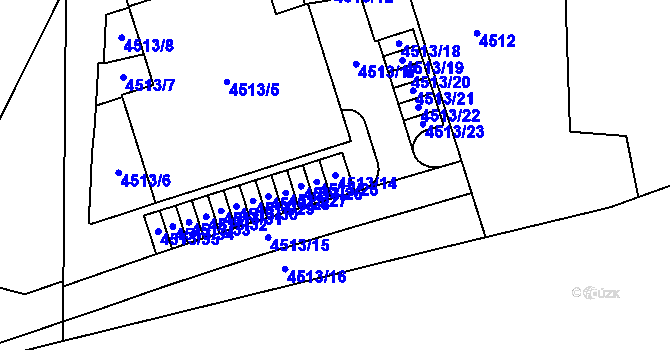 Parcela st. 4513/14 v KÚ Královo Pole, Katastrální mapa