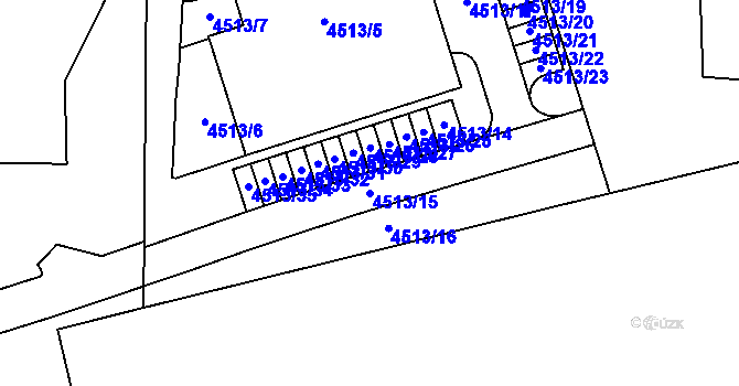 Parcela st. 4513/15 v KÚ Královo Pole, Katastrální mapa