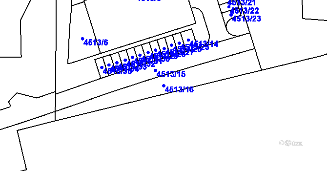 Parcela st. 4513/16 v KÚ Královo Pole, Katastrální mapa