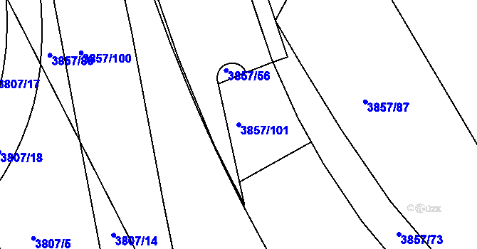 Parcela st. 3857/101 v KÚ Královo Pole, Katastrální mapa