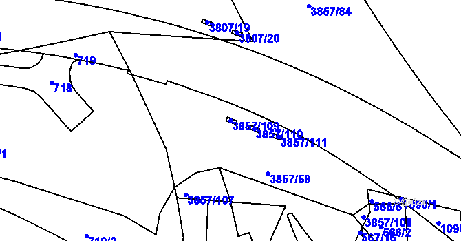 Parcela st. 3857/109 v KÚ Královo Pole, Katastrální mapa
