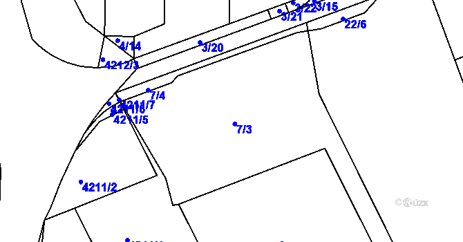 Parcela st. 7 v KÚ Sadová, Katastrální mapa