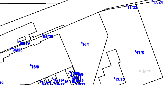 Parcela st. 16/1 v KÚ Sadová, Katastrální mapa