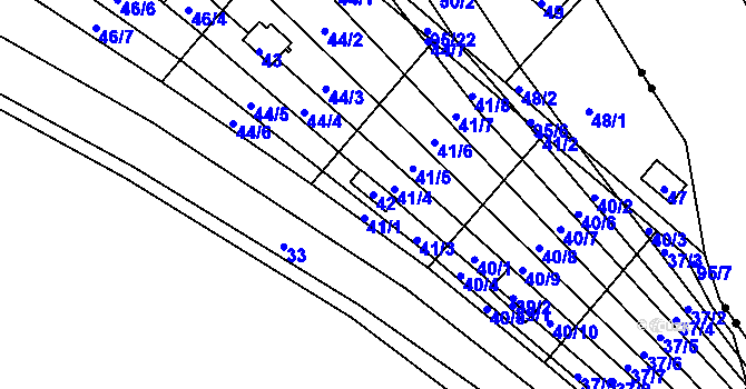 Parcela st. 42 v KÚ Sadová, Katastrální mapa