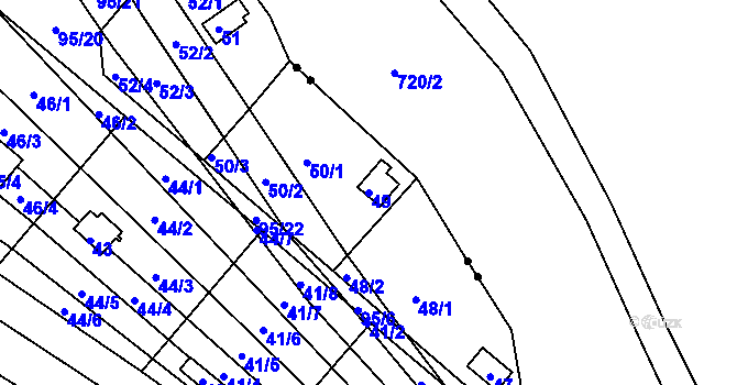 Parcela st. 49 v KÚ Sadová, Katastrální mapa
