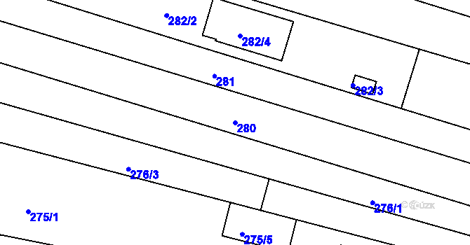 Parcela st. 280 v KÚ Sadová, Katastrální mapa