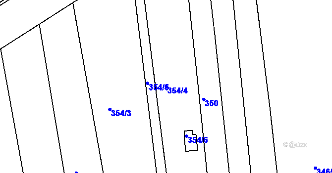 Parcela st. 354/4 v KÚ Sadová, Katastrální mapa