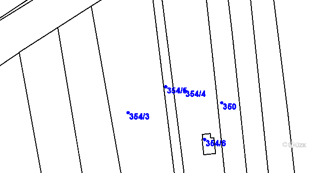 Parcela st. 354/5 v KÚ Sadová, Katastrální mapa