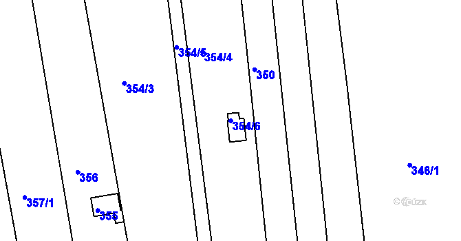 Parcela st. 354/6 v KÚ Sadová, Katastrální mapa