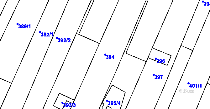 Parcela st. 394 v KÚ Sadová, Katastrální mapa