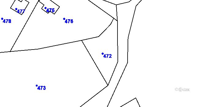 Parcela st. 472 v KÚ Sadová, Katastrální mapa