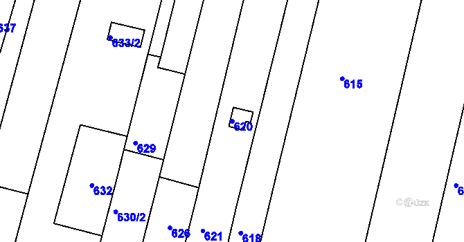 Parcela st. 620 v KÚ Sadová, Katastrální mapa