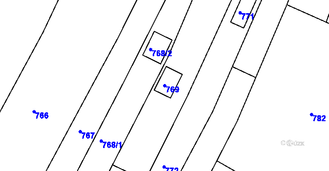 Parcela st. 769 v KÚ Sadová, Katastrální mapa
