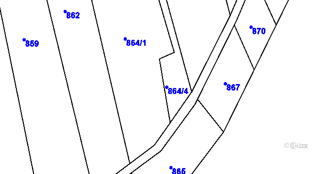 Parcela st. 864/4 v KÚ Sadová, Katastrální mapa