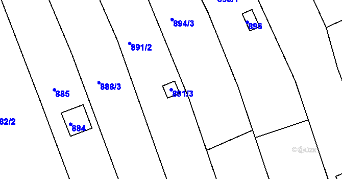Parcela st. 891/3 v KÚ Sadová, Katastrální mapa