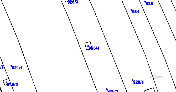 Parcela st. 926/4 v KÚ Sadová, Katastrální mapa