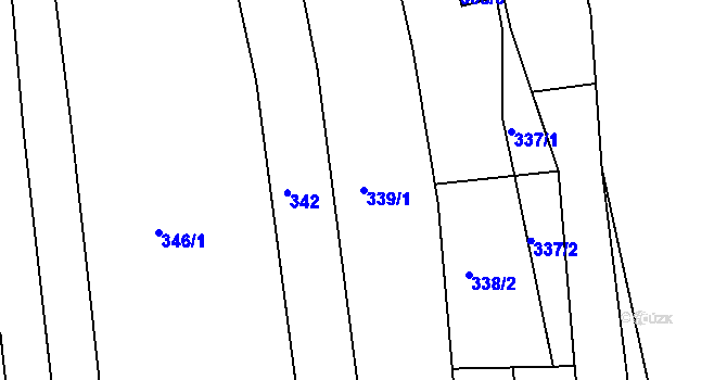 Parcela st. 339/1 v KÚ Sadová, Katastrální mapa
