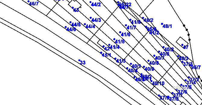 Parcela st. 41/1 v KÚ Sadová, Katastrální mapa
