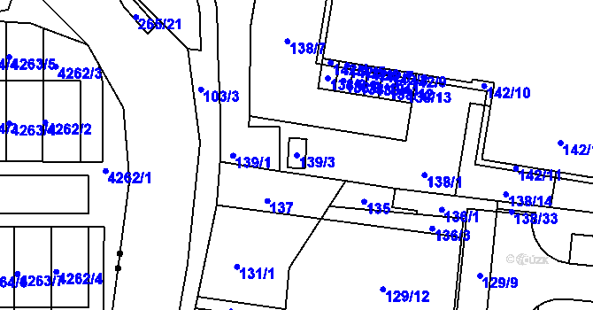 Parcela st. 139/3 v KÚ Sadová, Katastrální mapa