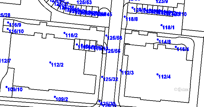 Parcela st. 114/5 v KÚ Sadová, Katastrální mapa