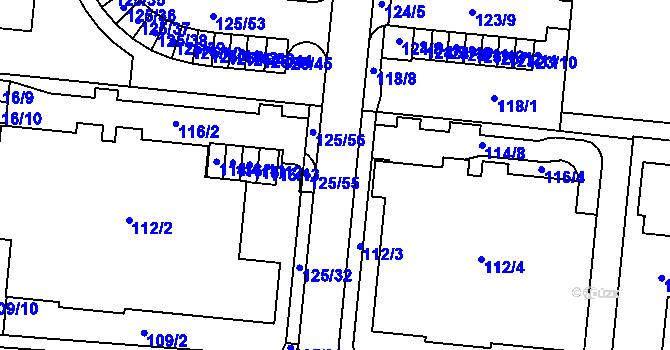 Parcela st. 114/7 v KÚ Sadová, Katastrální mapa