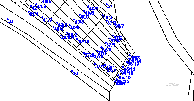 Parcela st. 37/7 v KÚ Sadová, Katastrální mapa