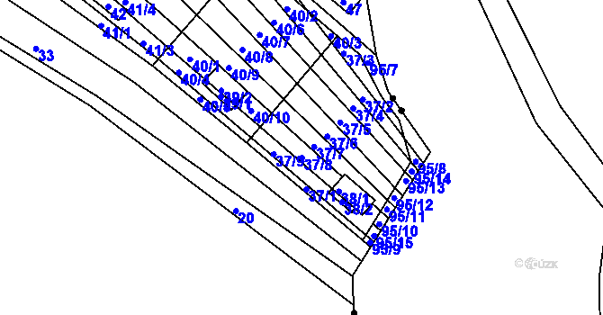 Parcela st. 37/8 v KÚ Sadová, Katastrální mapa