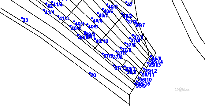 Parcela st. 37/9 v KÚ Sadová, Katastrální mapa