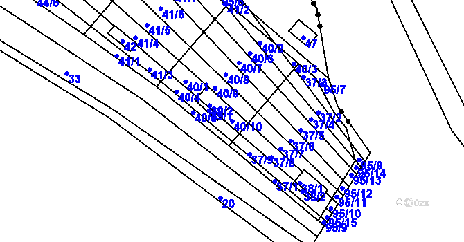 Parcela st. 40/10 v KÚ Sadová, Katastrální mapa