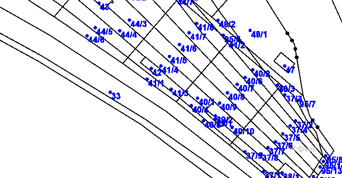 Parcela st. 41/3 v KÚ Sadová, Katastrální mapa