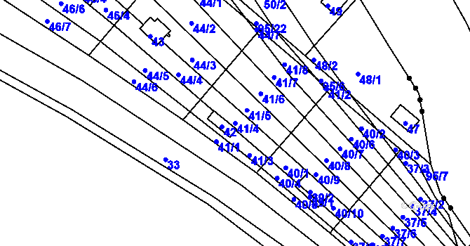 Parcela st. 41/4 v KÚ Sadová, Katastrální mapa