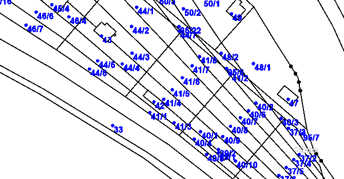 Parcela st. 41/5 v KÚ Sadová, Katastrální mapa
