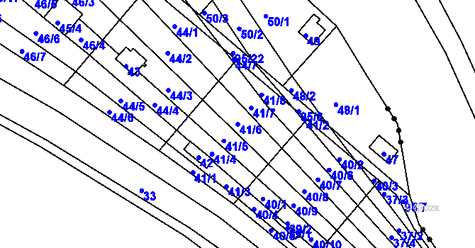 Parcela st. 41/6 v KÚ Sadová, Katastrální mapa
