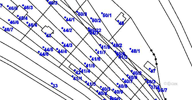 Parcela st. 41/7 v KÚ Sadová, Katastrální mapa