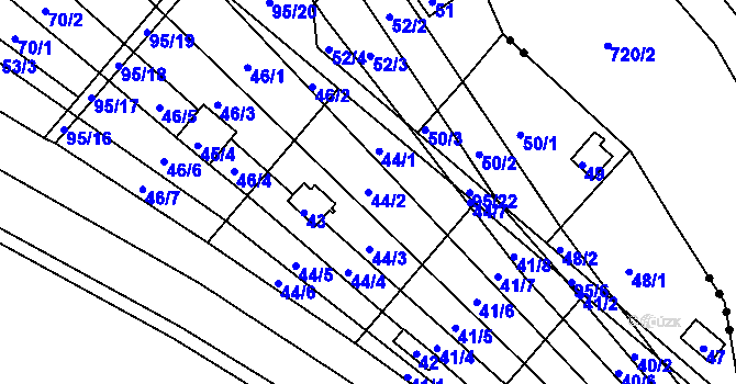 Parcela st. 44/2 v KÚ Sadová, Katastrální mapa
