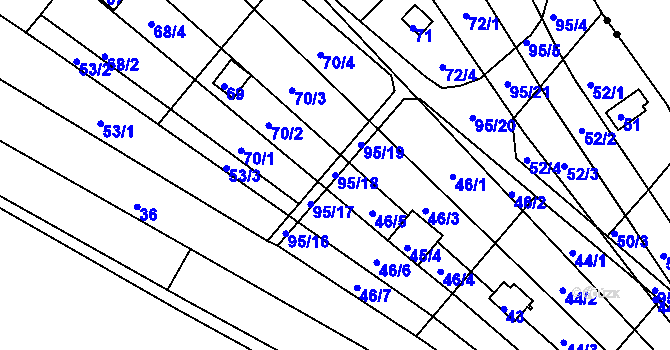 Parcela st. 95/18 v KÚ Sadová, Katastrální mapa