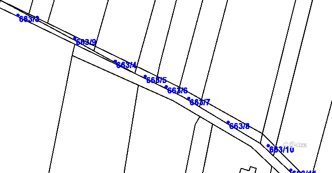 Parcela st. 663/6 v KÚ Sadová, Katastrální mapa