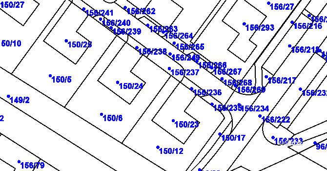 Parcela st. 150/11 v KÚ Sadová, Katastrální mapa