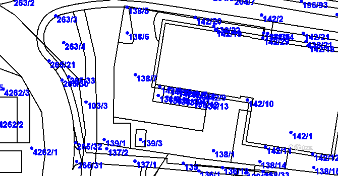 Parcela st. 142/5 v KÚ Sadová, Katastrální mapa