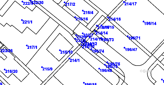 Parcela st. 214/11 v KÚ Sadová, Katastrální mapa