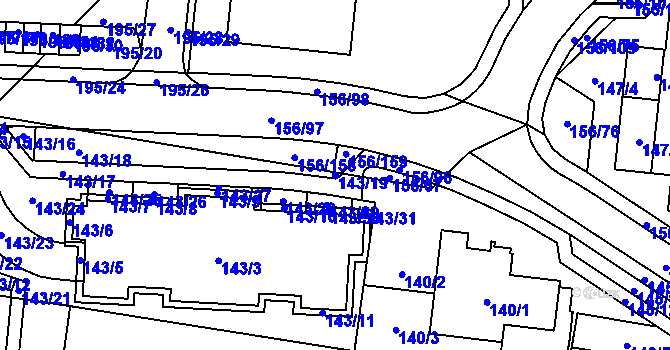 Parcela st. 143/19 v KÚ Sadová, Katastrální mapa