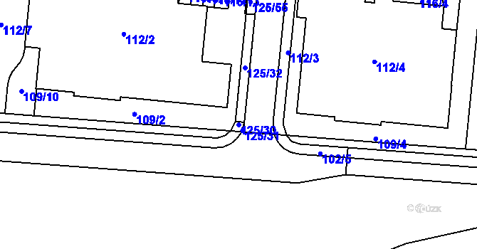 Parcela st. 125/30 v KÚ Sadová, Katastrální mapa