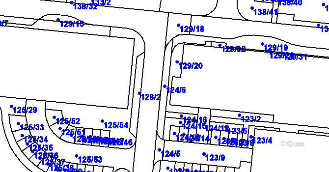 Parcela st. 124/6 v KÚ Sadová, Katastrální mapa