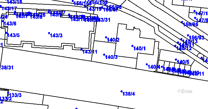 Parcela st. 140/3 v KÚ Sadová, Katastrální mapa