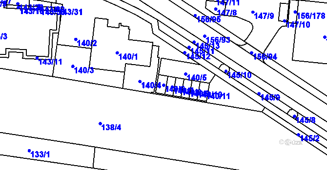 Parcela st. 140/6 v KÚ Sadová, Katastrální mapa