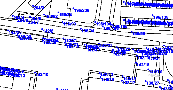 Parcela st. 138/37 v KÚ Sadová, Katastrální mapa