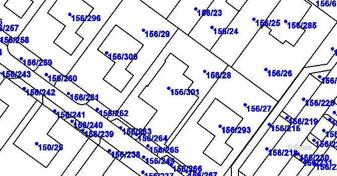 Parcela st. 156/301 v KÚ Sadová, Katastrální mapa